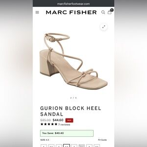 Marc Fisher Tan Block Heel Sandal